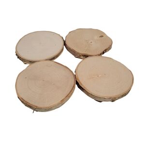 4pc 4" Birch Wood Rounds .5" Think
